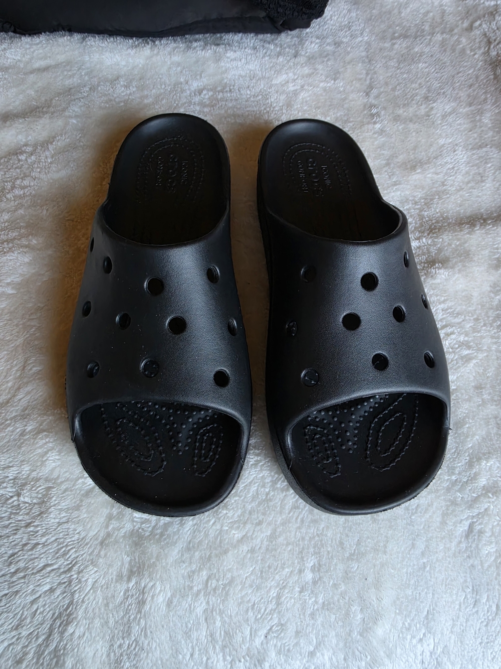 Black Platform CROCS Sandals